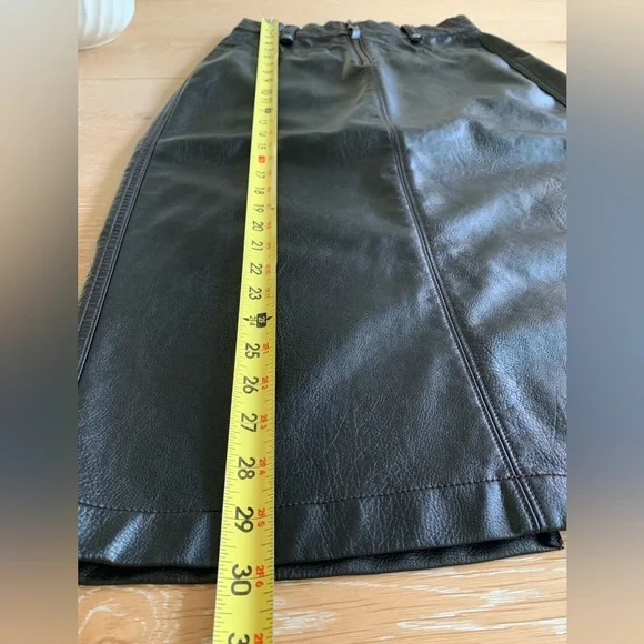 NWOT Anthropologie Pilcro Faux Leather Moto Midi Skirt 2 Pencil Vegan Punk Black - Picture 13 of 16